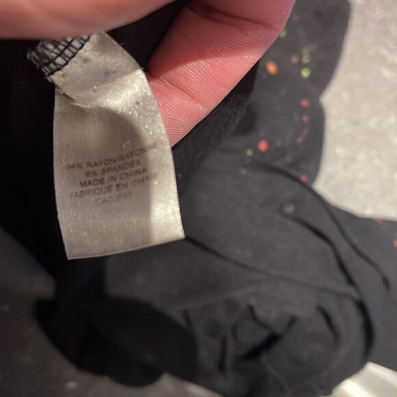 Upcycled Black xs RW&CO Neon Paint Splatter Longsleeve Tee - Picture 4 of 4